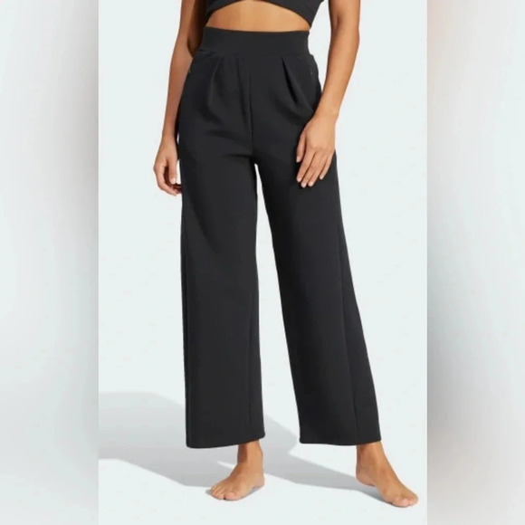 ADIDAS BLACK HIGH WAIsTED YOGA PANTS, SIZE LARGE - Picture 1 of 5